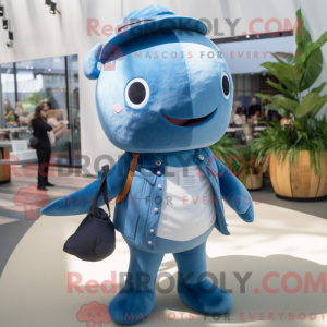 Navy Narwhal maskot kostyme...