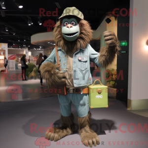 Olive Baboon mascot costume...
