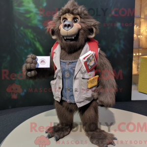 Olive Baboon mascot costume...
