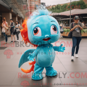 Turquoise Goldfish mascot...