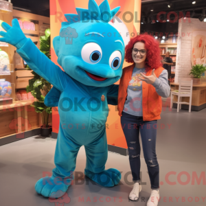 Turkis guldfisk maskot...