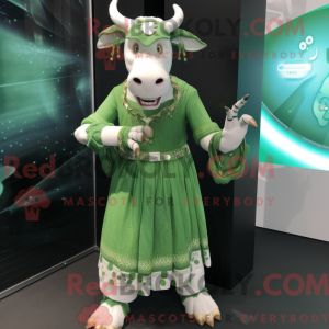 Grøn Zebu maskot kostume...