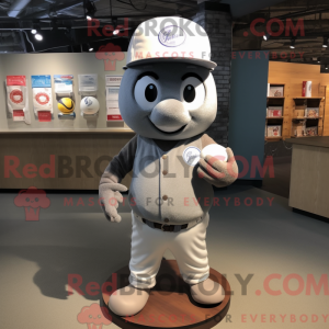 Gray Baseball Ball mascot...