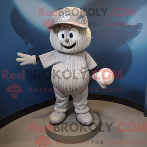 Gray Baseball Ball mascot...