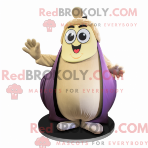 Beige aubergine maskot...