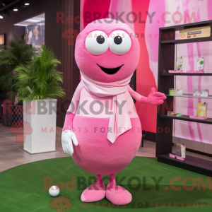 Pink Golf Ball mascot...