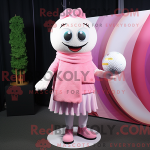 Pink golfbold maskot...