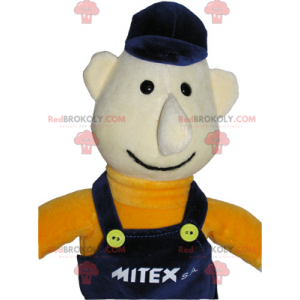 Mascote do personagem - trabalhador de macacão - Redbrokoly.com