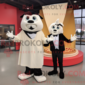 Cream Pizza Slice mascot...