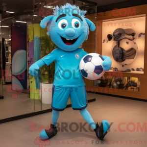 Turquoise voetbal mascotte...