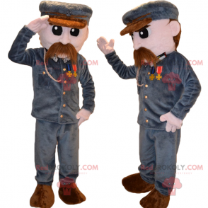 Mascotte de personnage - Soldat avec moustache - Redbrokoly.com