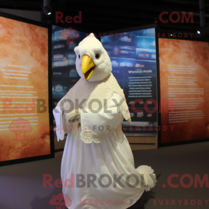 Tan Chicken maskot kostyme...
