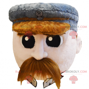Karaktermaskot - Soldat med bart - Redbrokoly.com