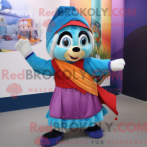 Fantasia de mascote acrobata com saia envelope e luvas sem dedos - Mascotes acrobatas - REBROKO_292713 - RedBrokoly.com