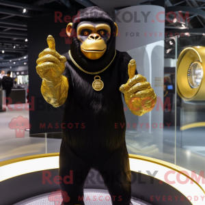 Guld chimpanse maskot...