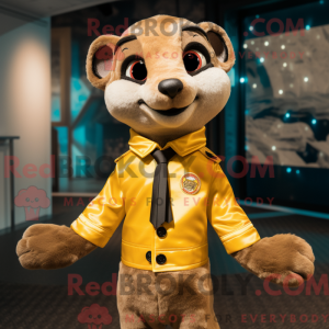 Gold Meerkat mascot costume...