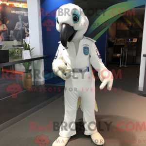Witte Ara mascottekostuum...