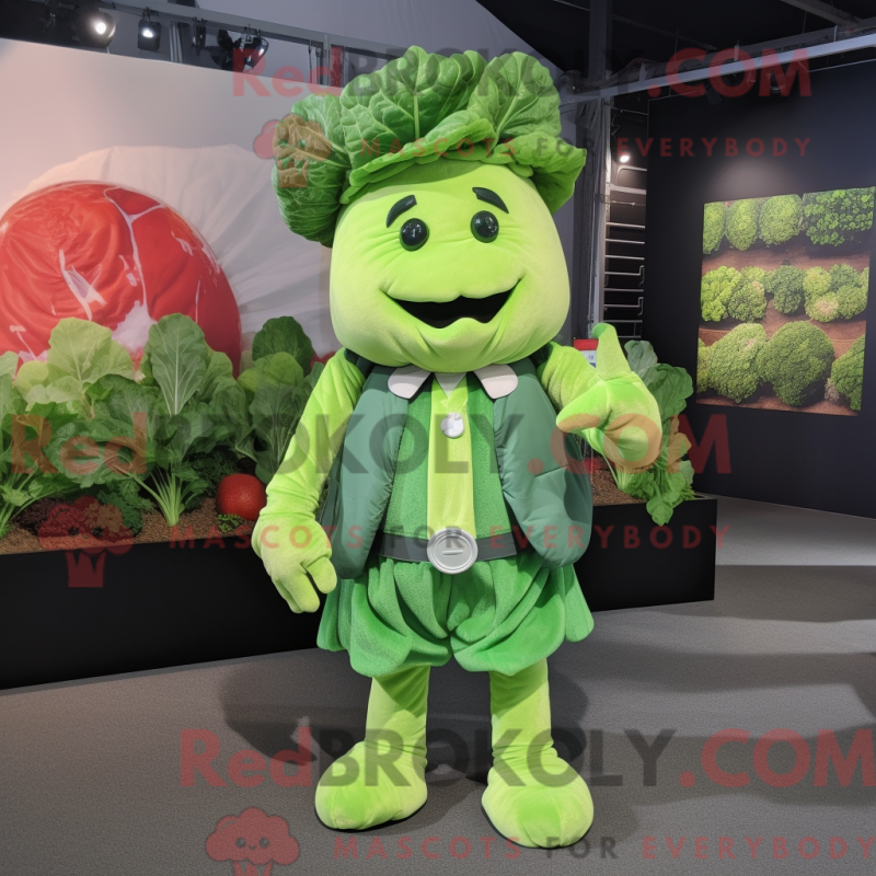 Figura de máscara de dragão verde com macacão e slipsnåler - Mascotes de repolho - REBROKO_292785 - RedBrokoly.com