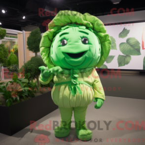 Figura de máscara de dragão verde com macacão e slipsnåler - Mascotes de repolho - REBROKO_292787 - RedBrokoly.com
