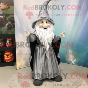 Sølv Wizard maskot kostume...