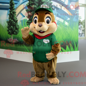 Oliven Chipmunk maskot...