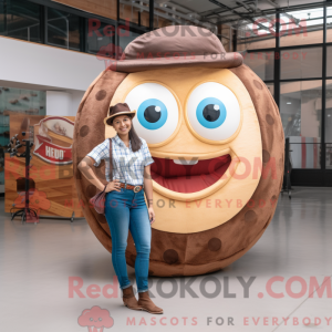 Brun Donut maskot kostume...
