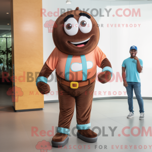 Brun Donut maskot kostume...