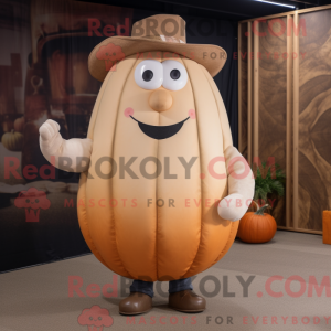 Beige Pumpkin maskot drakt...