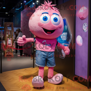 Roze voetbal mascotte...