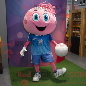 Roze voetbal mascotte...