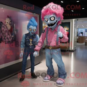 Roze Undead mascottekostuum...