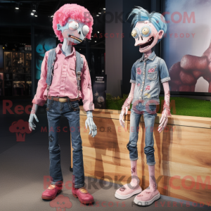 Roze Undead mascottekostuum...