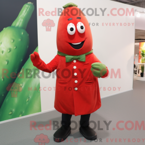 Rød Zucchini maskot kostume...