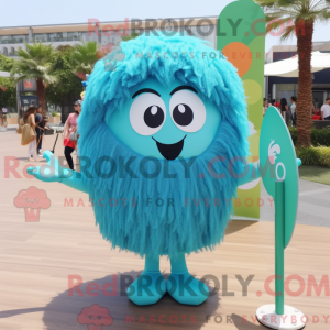 Cyan Falafel maskot kostume...