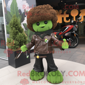Brun broccoli maskot...
