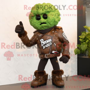 Brun broccoli maskot...