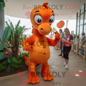 Orange Sea Horse maskot...