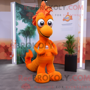 Orange Sea Horse mascot...