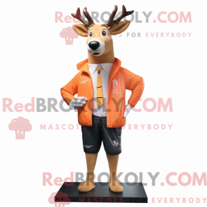 Peach Elk mascottekostuum...