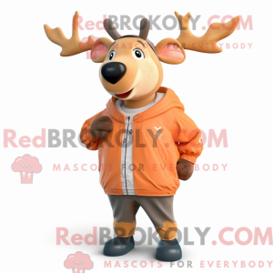 Peach Elk mascottekostuum...