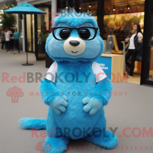 Blue Marmot mascot costume...