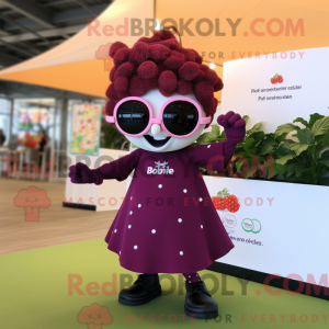 Maroon Grape mascot costume...