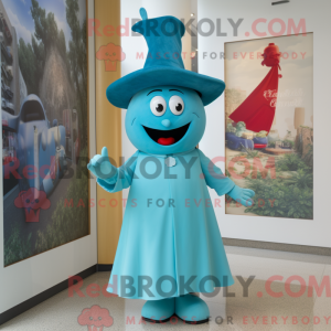 Personaggio mascotte ciano...