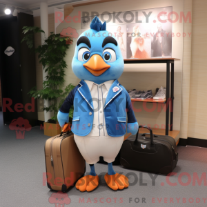 Peach Blue Jay mascot...