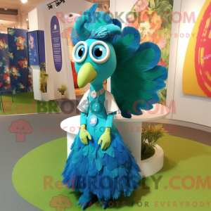 Cyan Peacock máscara...