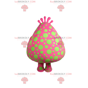 Mascota de personaje rosa con manchas verdes. - Redbrokoly.com