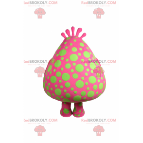 Mascota de personaje rosa con manchas verdes. - Redbrokoly.com