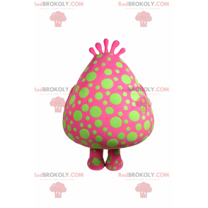 Rosa Charakter Maskottchen mit grünen Flecken - Redbrokoly.com