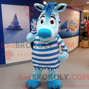 Blå Quagga maskotdraktfigur...