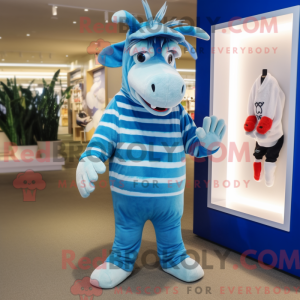 Blå Quagga maskot kostume...